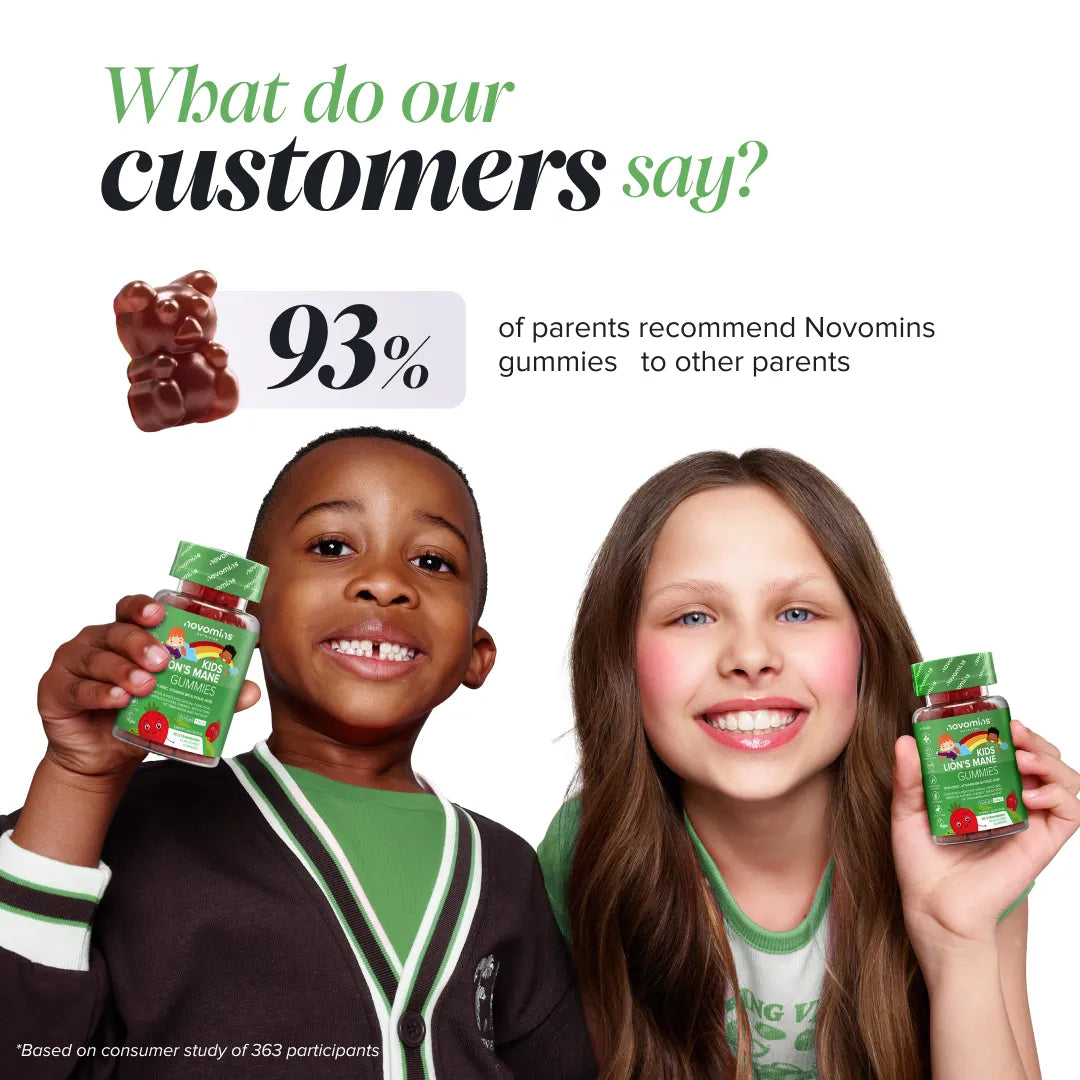 Novomins Lion Gummies Crinière Lion Enfants Mémoire