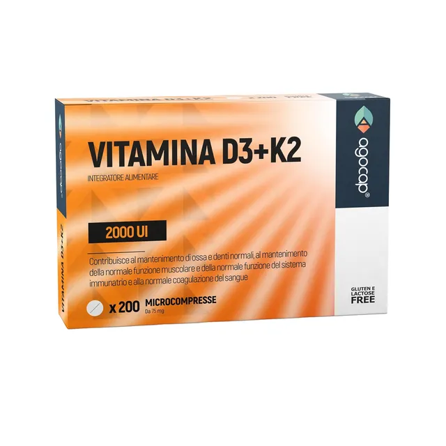 Agocap Ossa e Articolazioni Vitamina D3+K2 complément 200 gélules calcium