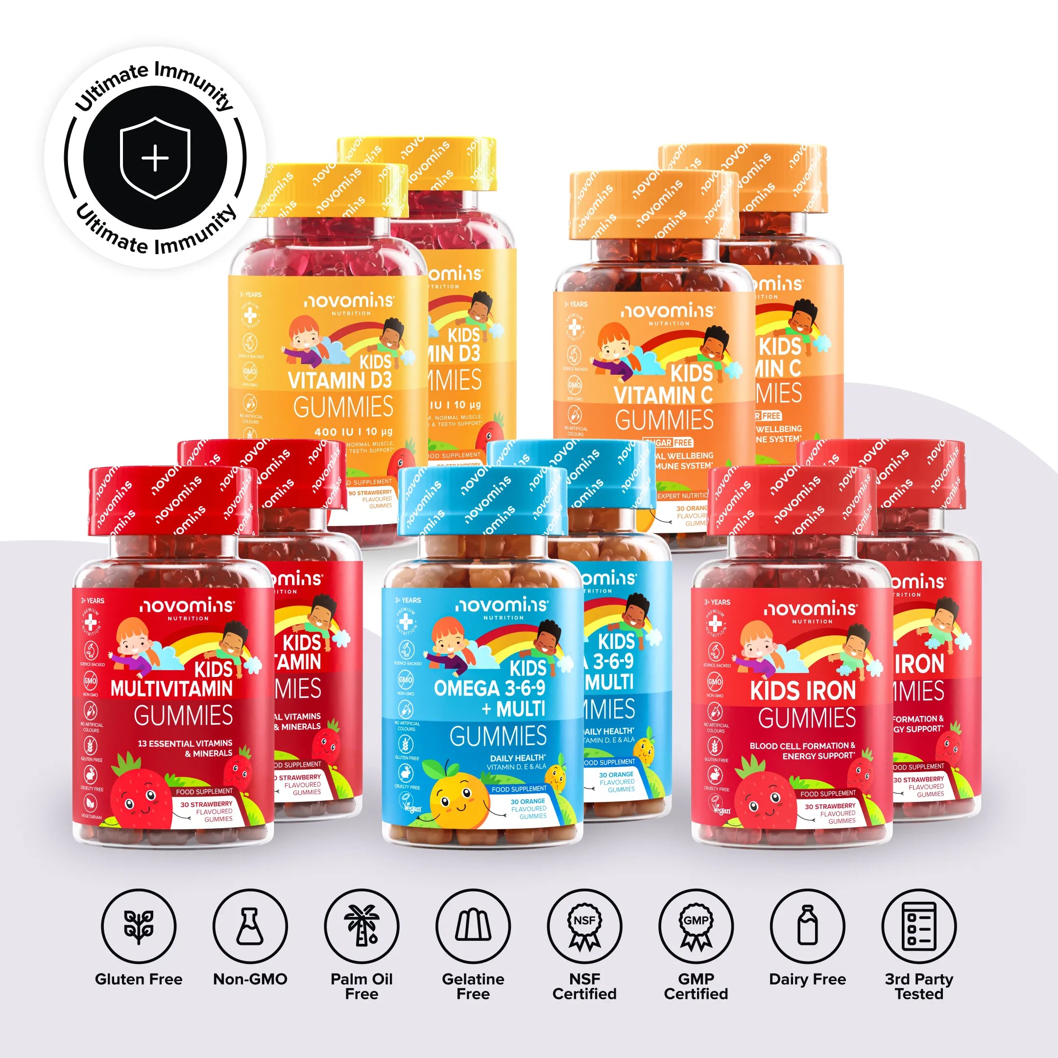 Novomins Coffrets Stack Immunité Enfants 5 gummies