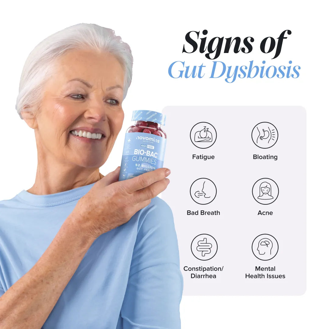 Novomins Santé intestinale Gummies Bio-Bac pêche 52 mds