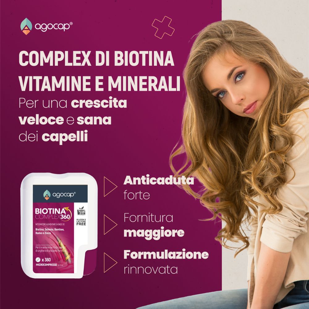 Agocap Biotina Complex 360 biotine cheveux zinc