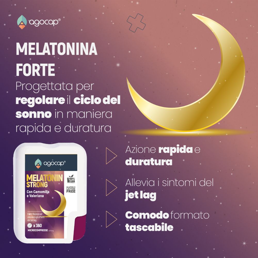 Agocap Stress e Stanchezza Melatonina Strong 1 mg sommeil