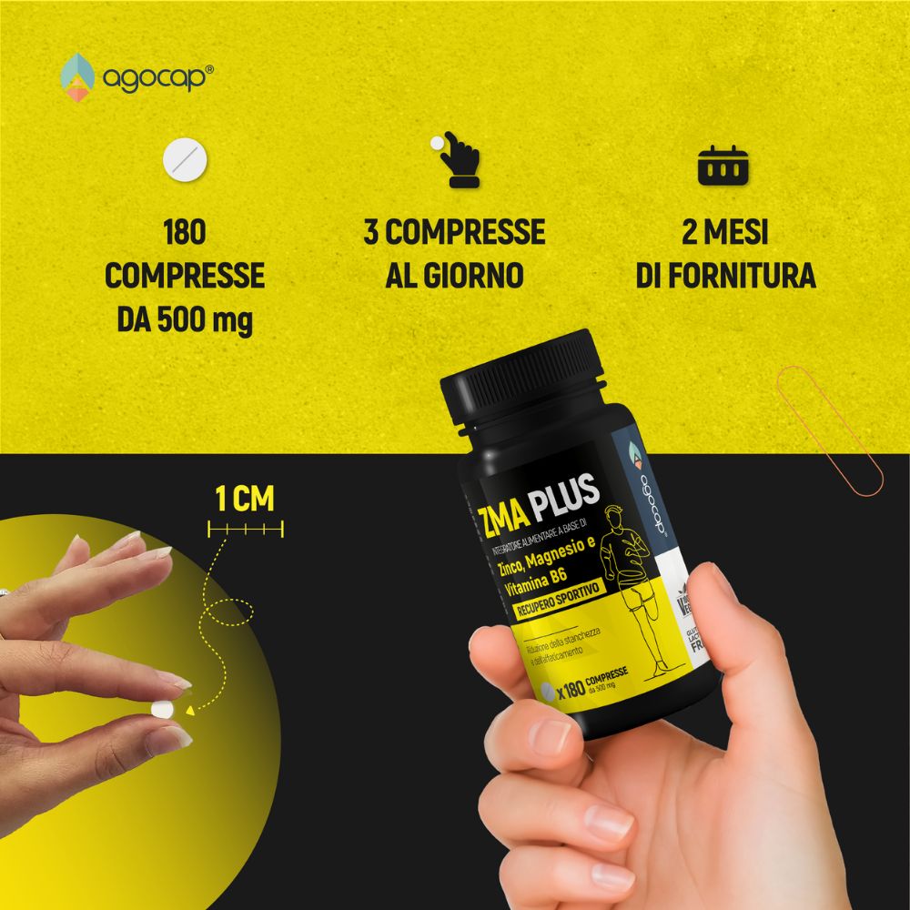 Agocap ZMA Plus zinc magnésium B6 complément 180 gélules sport