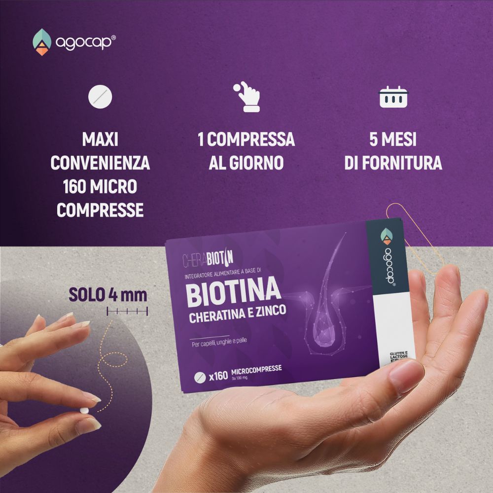 Agocap Cherabiotin biotine kératine cheveux