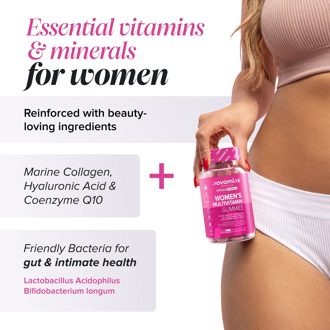 Novomins Multivitamines Gummies multivitaminés femmes collagène 23 actifs