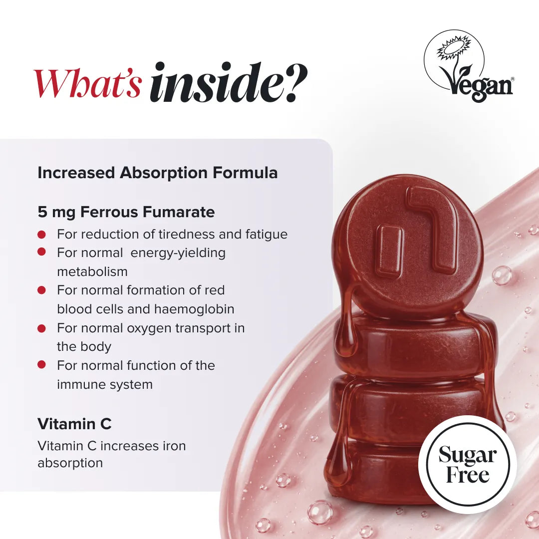 Novomins Fer Sans Sucre gummies fraise vitamine C