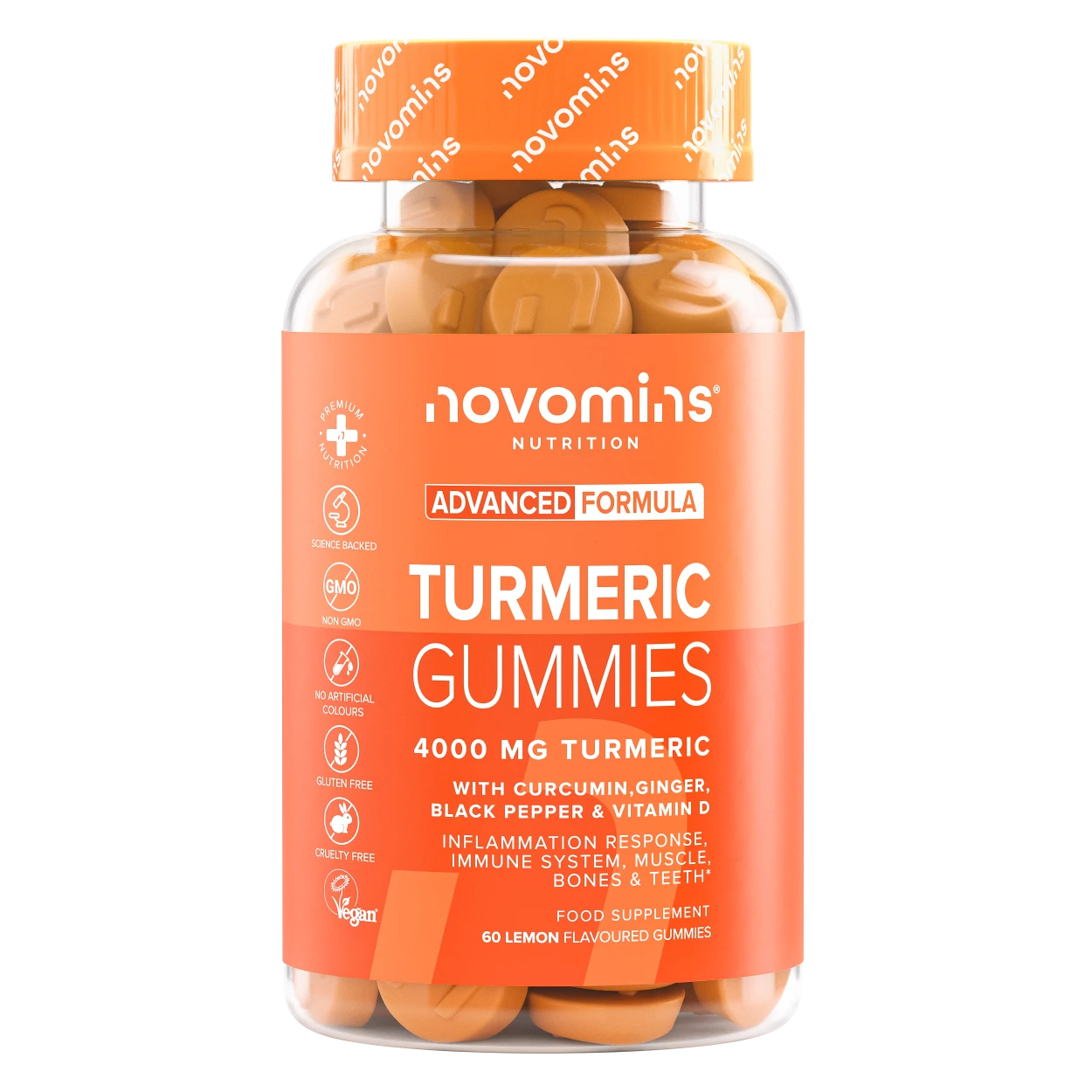 Novomins Os Articulations Muscles Gummies au Curcuma Vitamine D