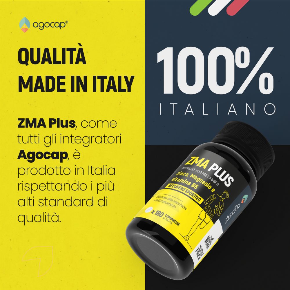 Agocap ZMA Plus zinc magnésium B6 complément 180 gélules sport