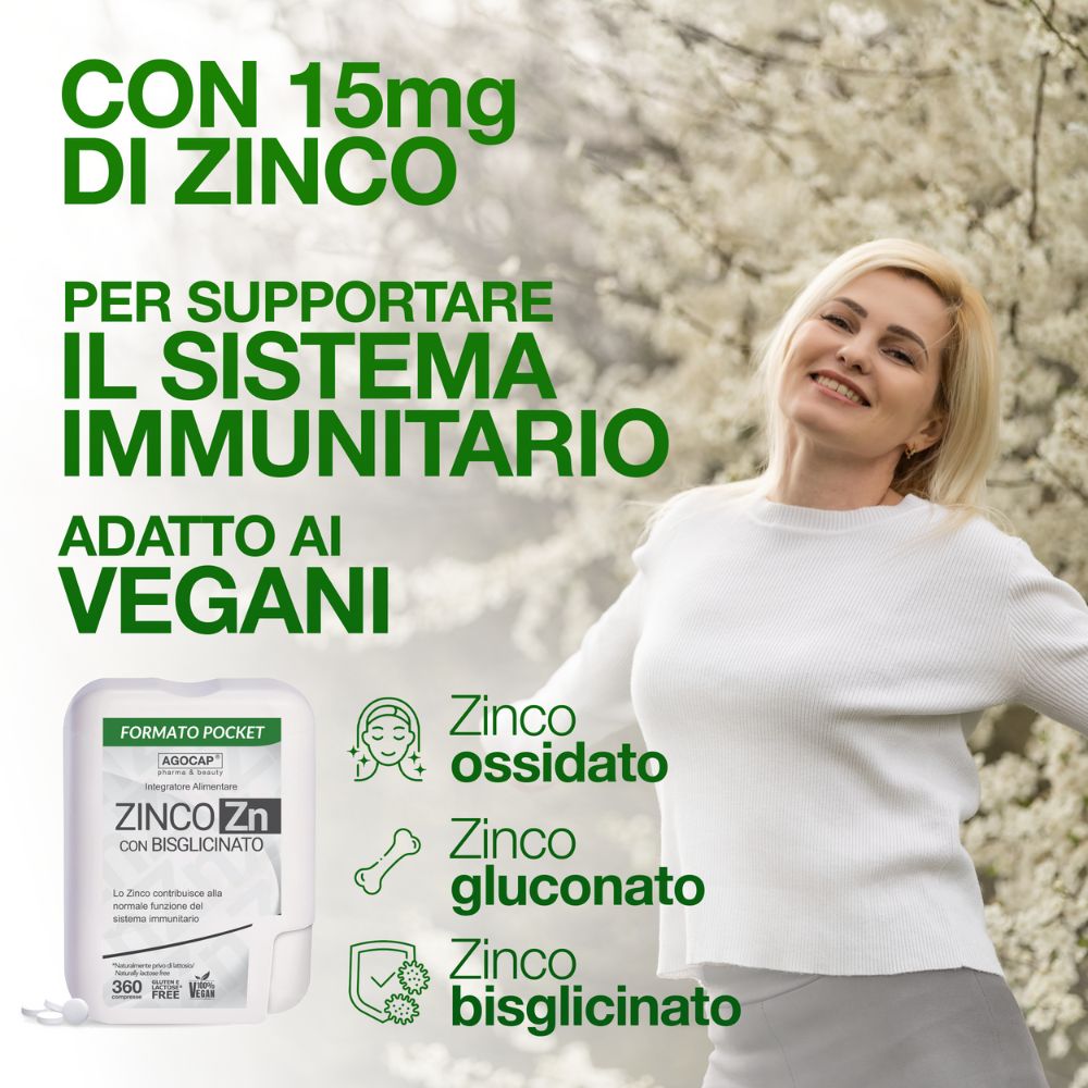 Agocap Zinc bisglycinate 15 mg 360 comprimés