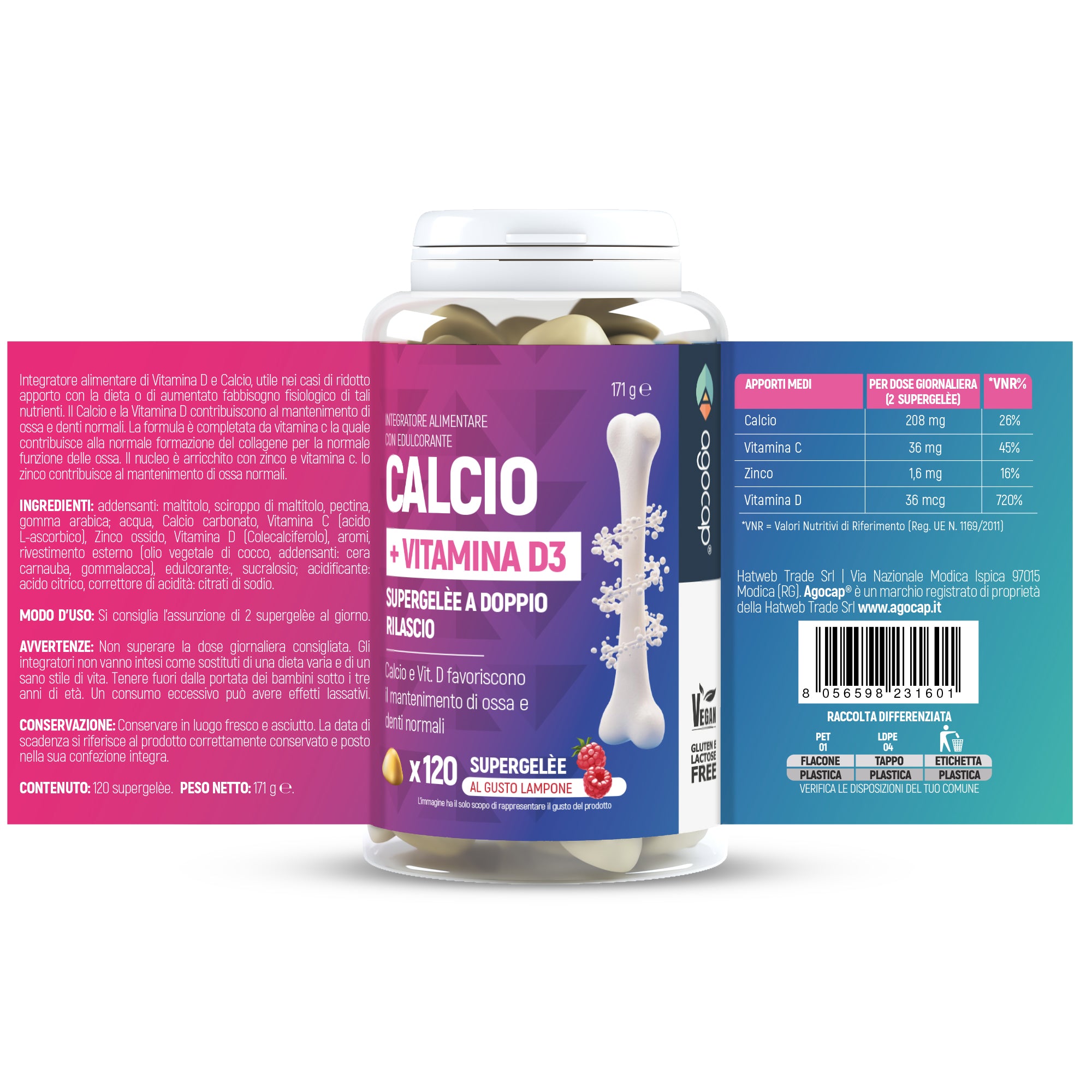 Agocap Calcium vitamine D3 gummies os dents