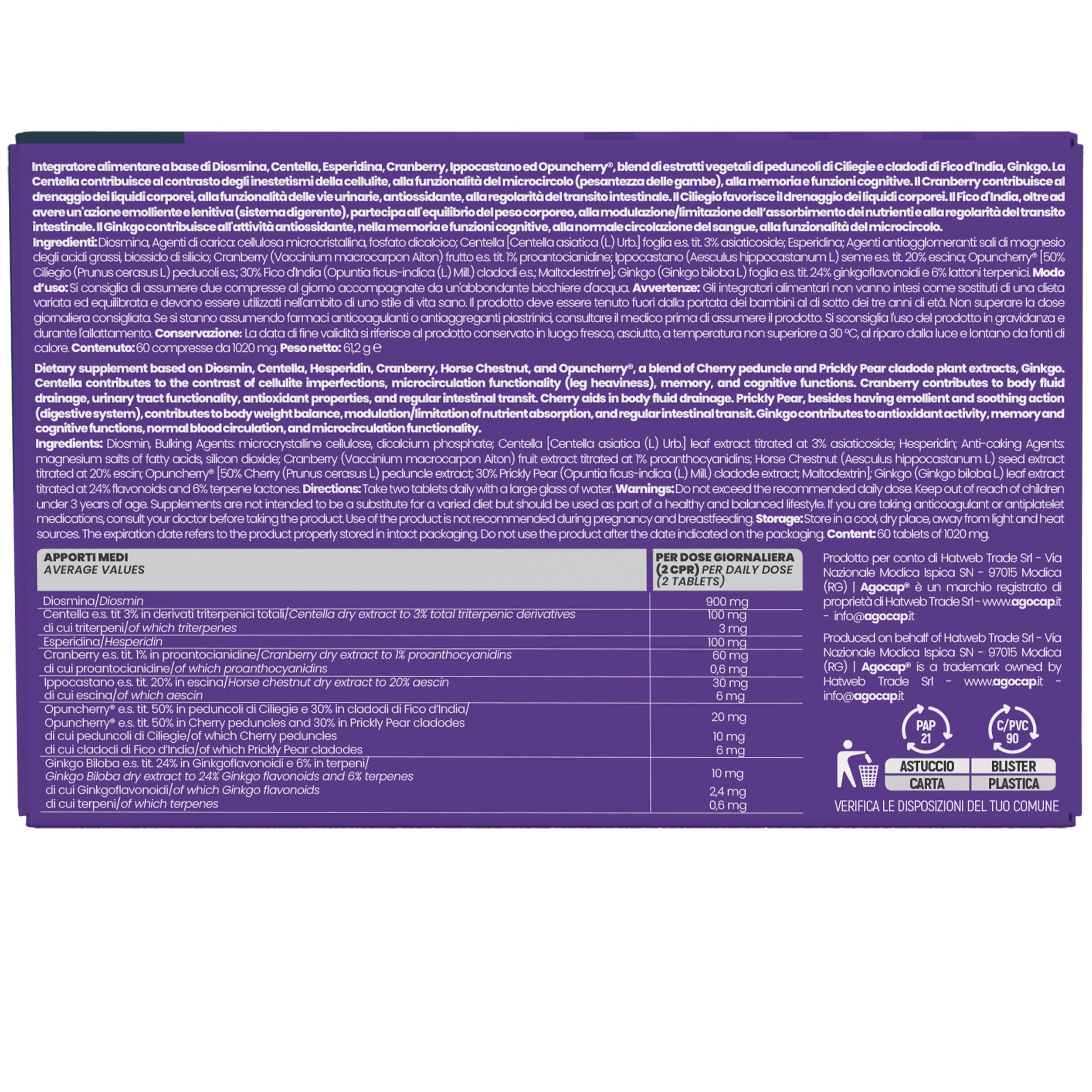 Agocap Venactum complément circulation diosmine gélules