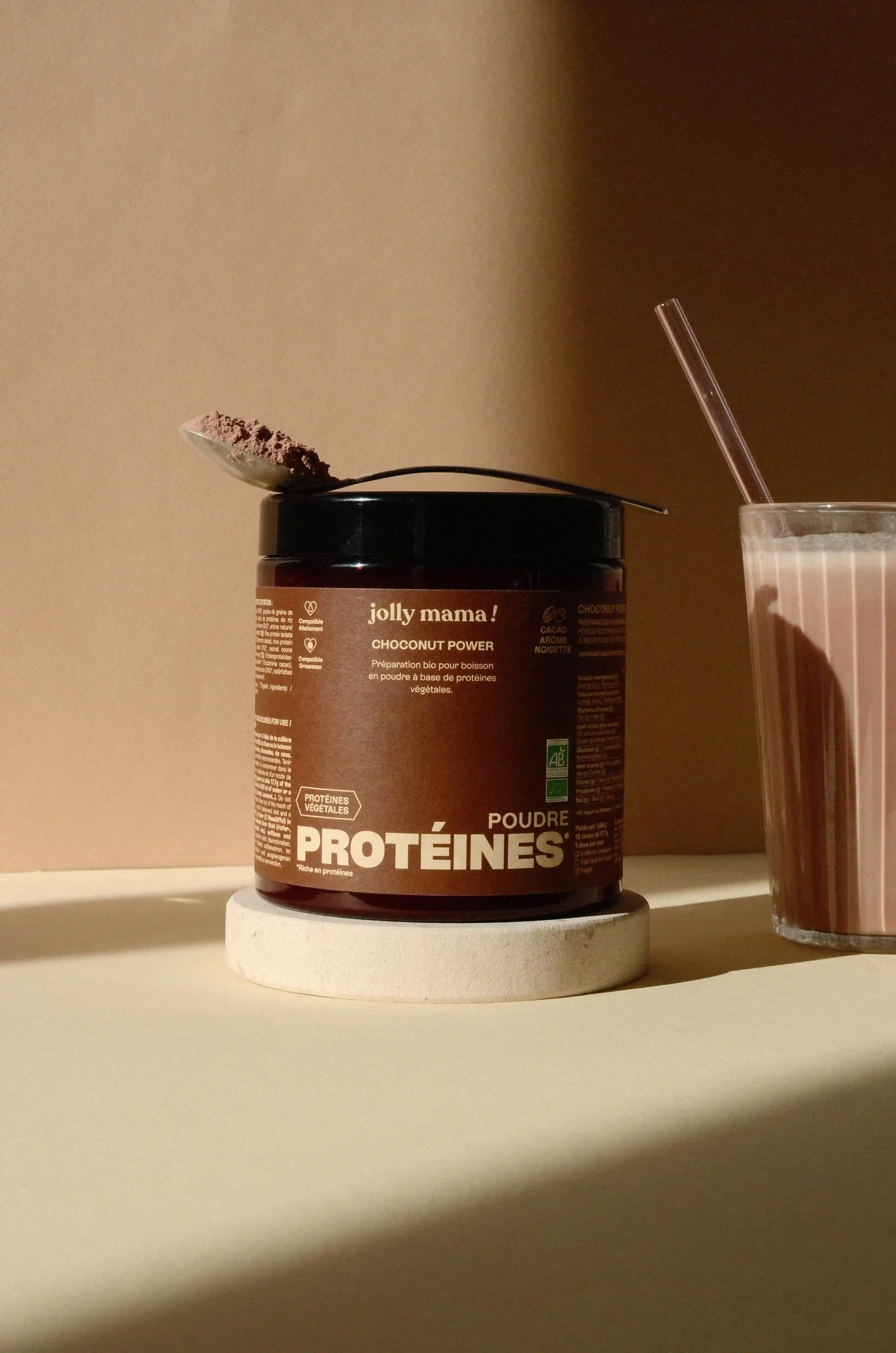 Jolly Mama Compléments Choconut power poudre protéinée 1 mois cacao