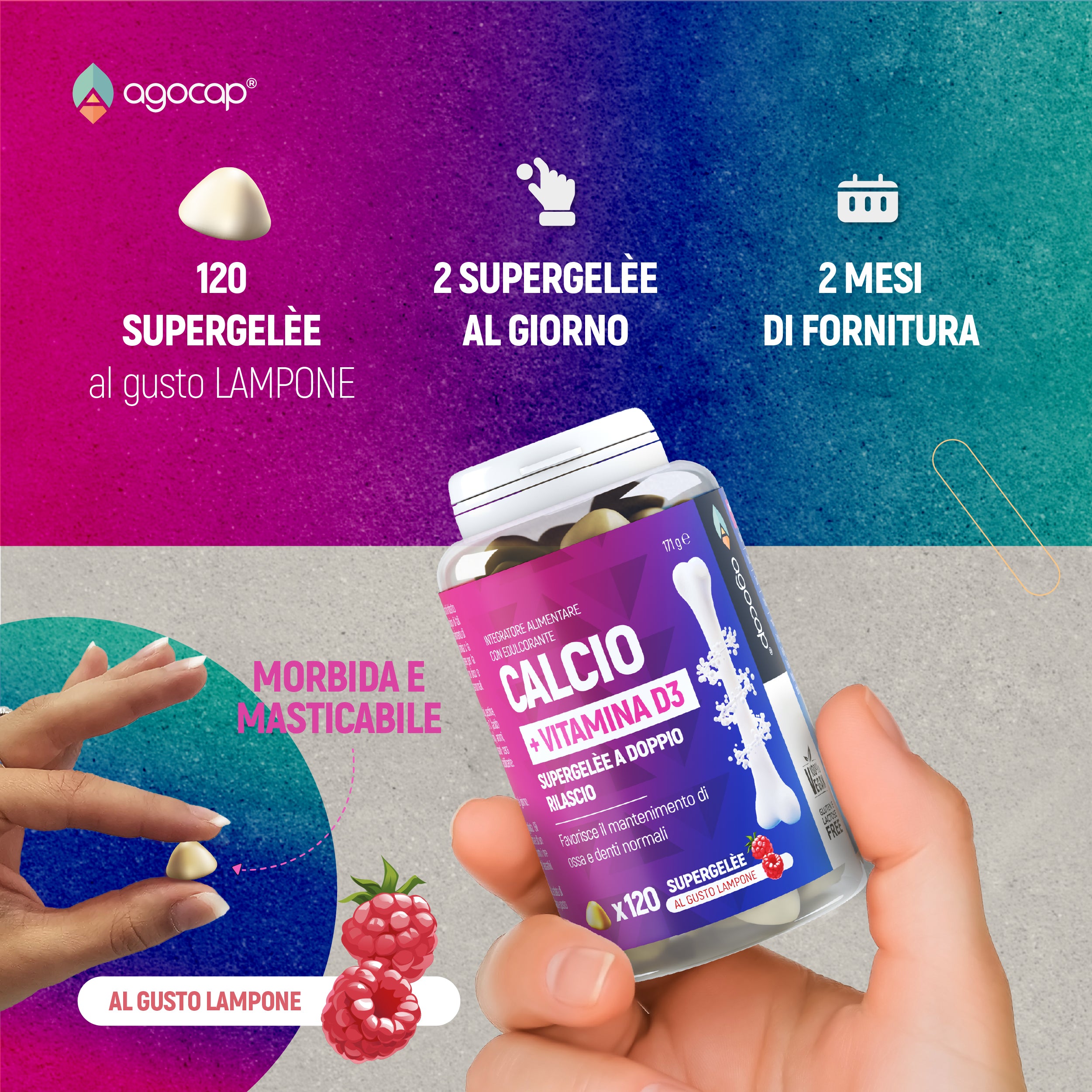 Agocap Calcium vitamine D3 gummies os dents
