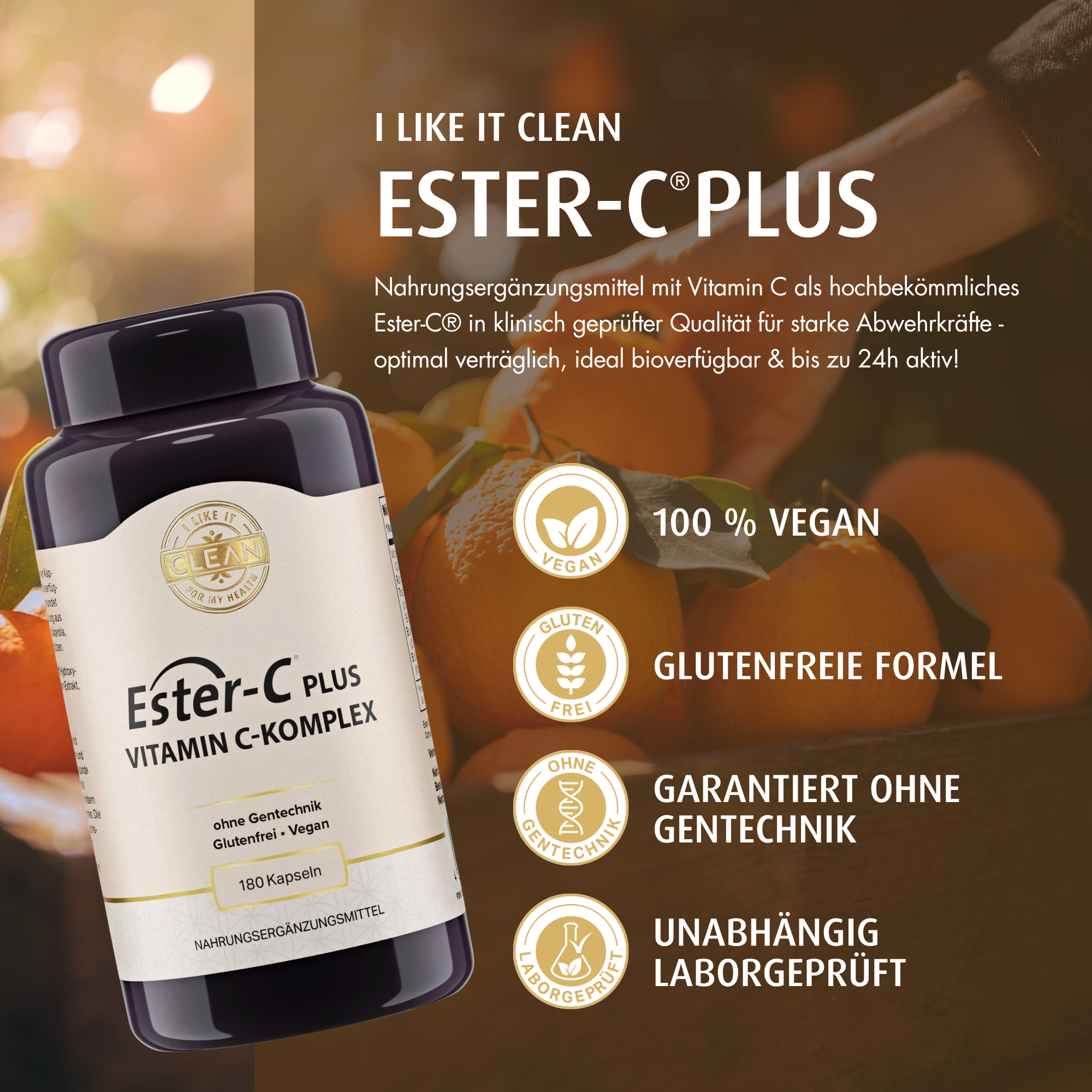 i like it clean Ester-C Plus gélules 180 vitamine C 500 mg