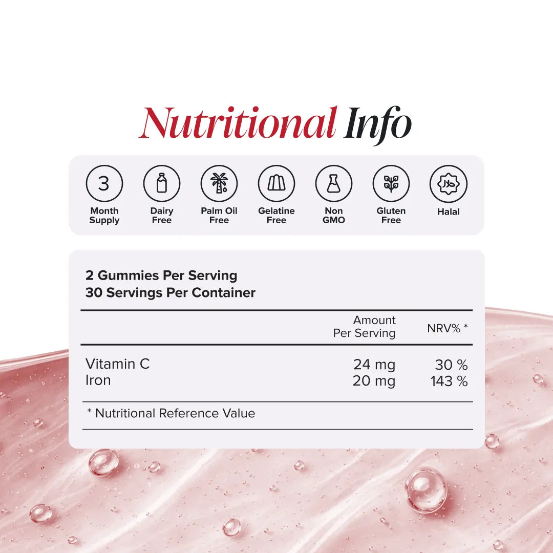 Novomins Fer Sans Sucre gummies fraise vitamine C