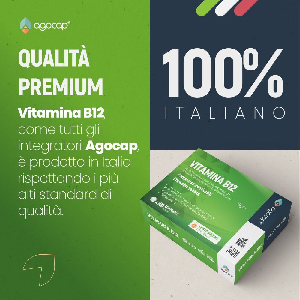 Agocap Vitamine e Minerali Vitamine B12 1000 mcg comprimés agrumes 160