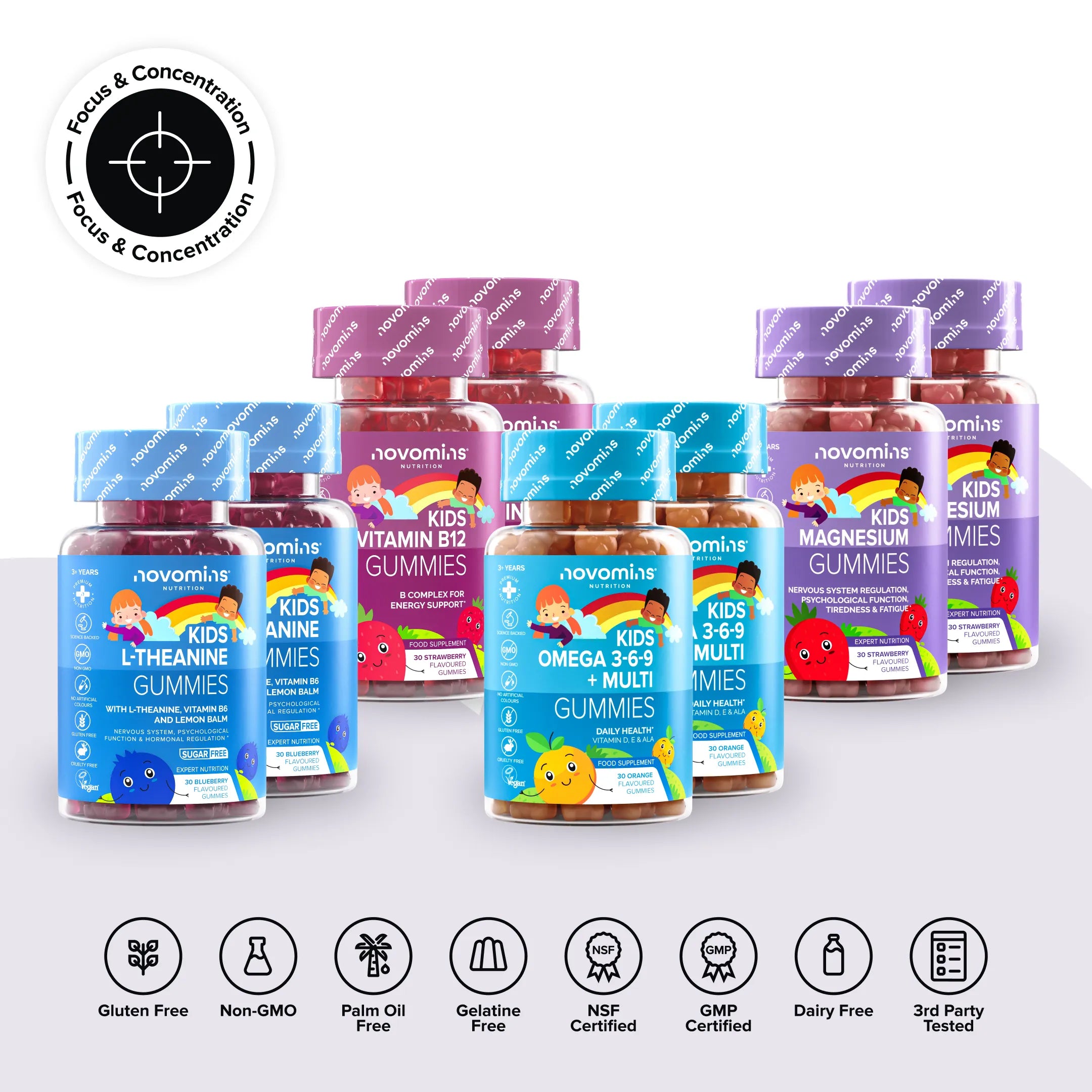 Novomins Coffrets Focus Enfants L-théanine B magnésium