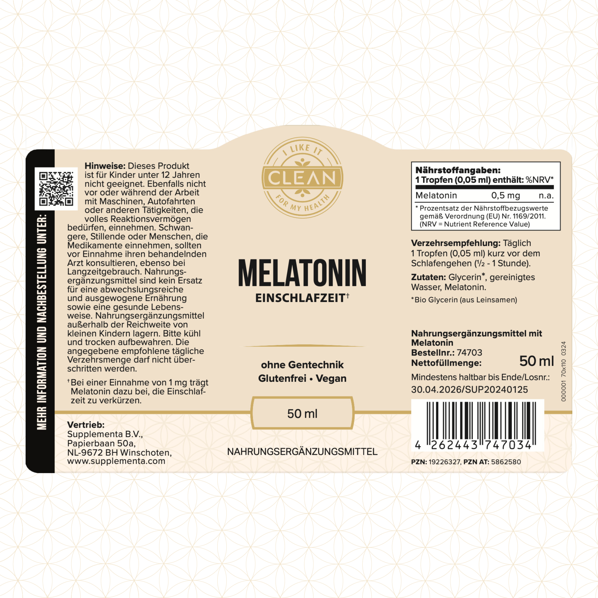 i like it clean Mélatonine liquide 50 ml sommeil 0,5 mg