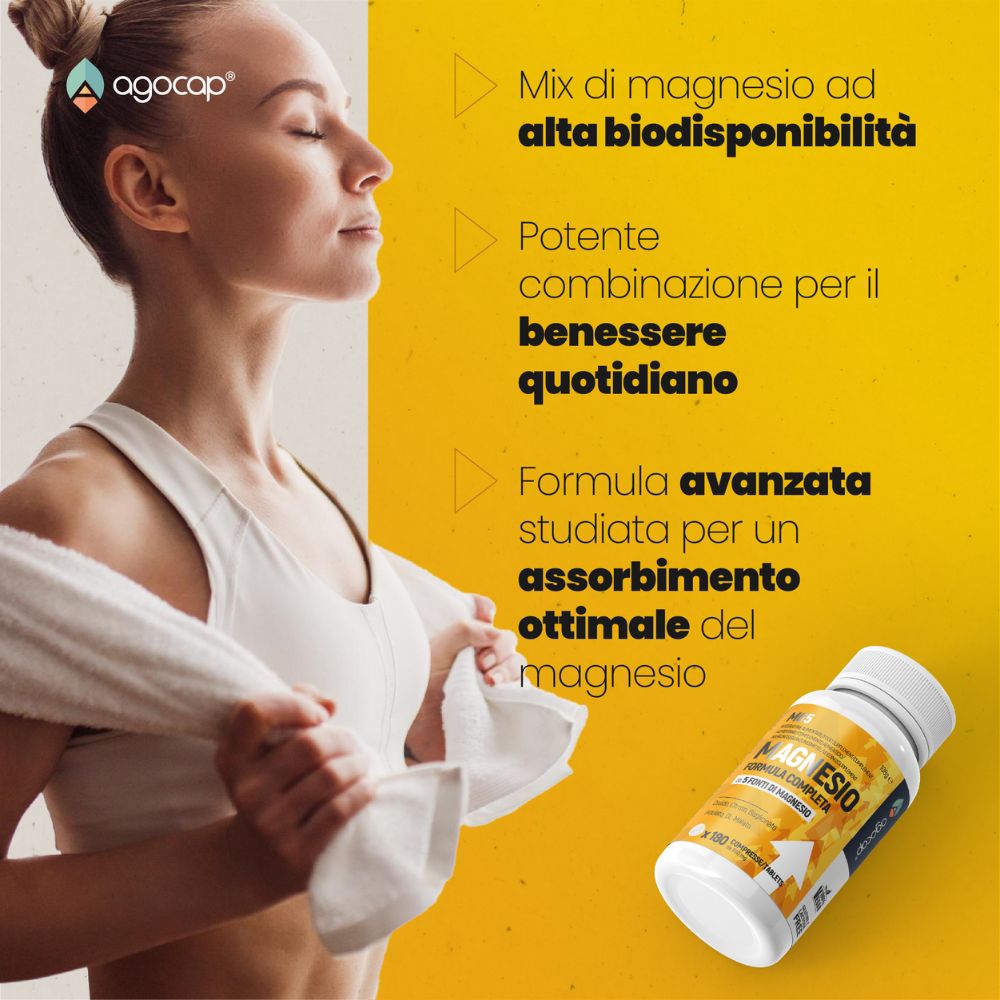Agocap Stress e Stanchezza Magnesio 5 Fonti magnésium 5 sources