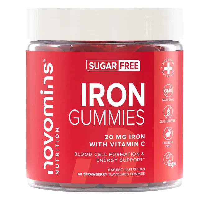 Novomins Fer Sans Sucre gummies fraise vitamine C