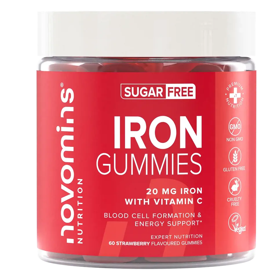 Novomins Fer Sans Sucre gummies fraise vitamine C