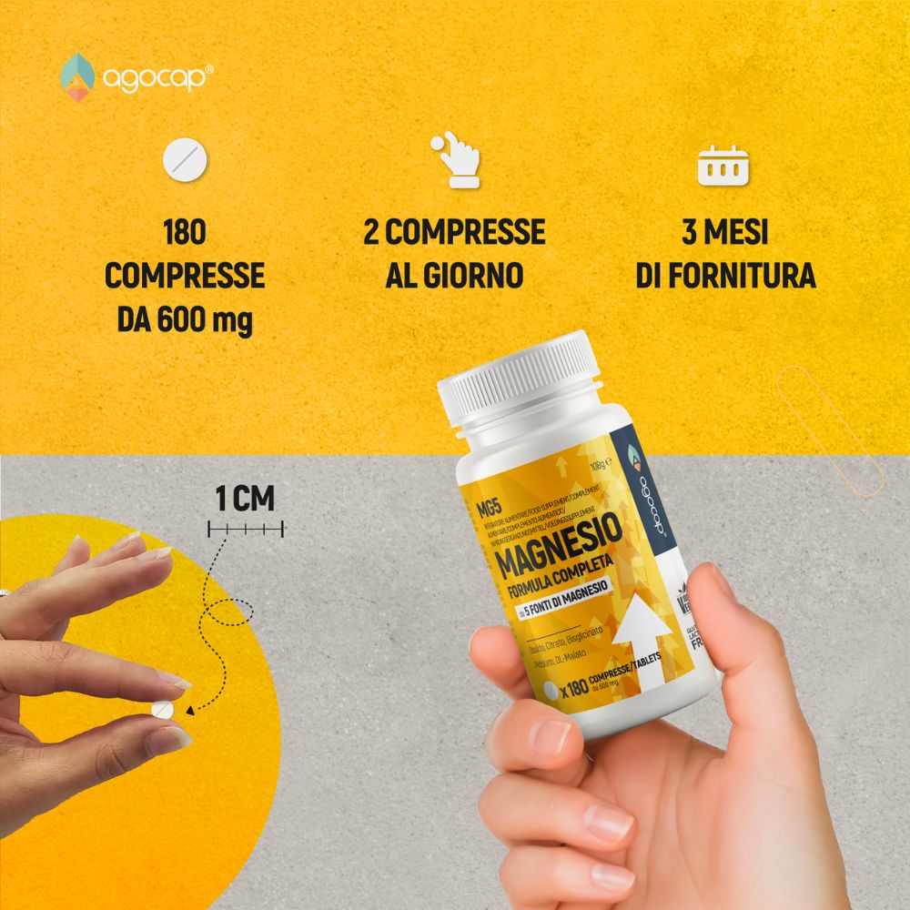 Agocap Stress e Stanchezza Magnesio 5 Fonti magnésium 5 sources