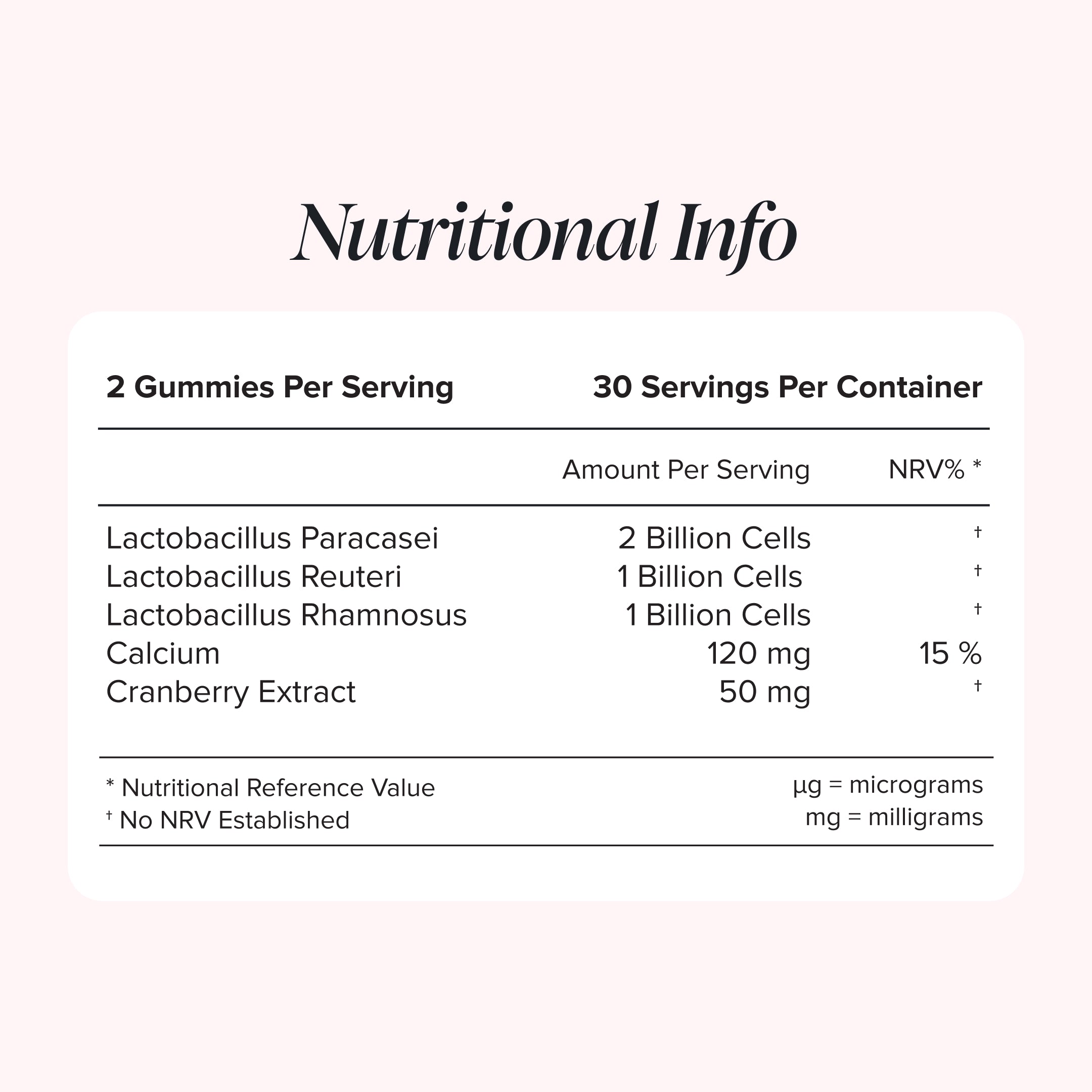 Novomins Santé intestinale Women's Bio-Balance gummies probiotiques canneberge