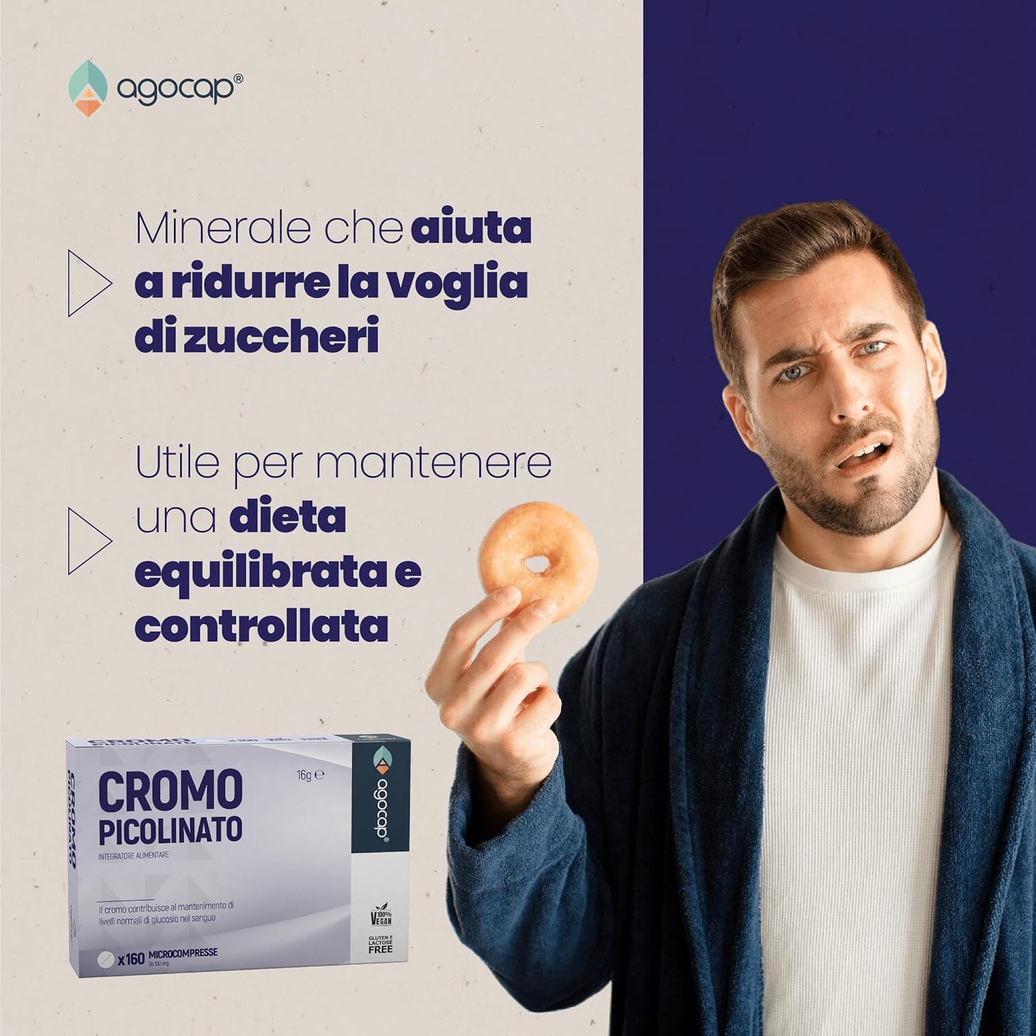 Agocap Vitamine e Minerali Chrome Picolinate gélules glycémie
