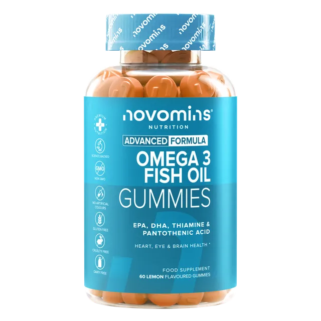 Novomins Cœur Gummies Oméga-3 Huile Poisson citron DHA
