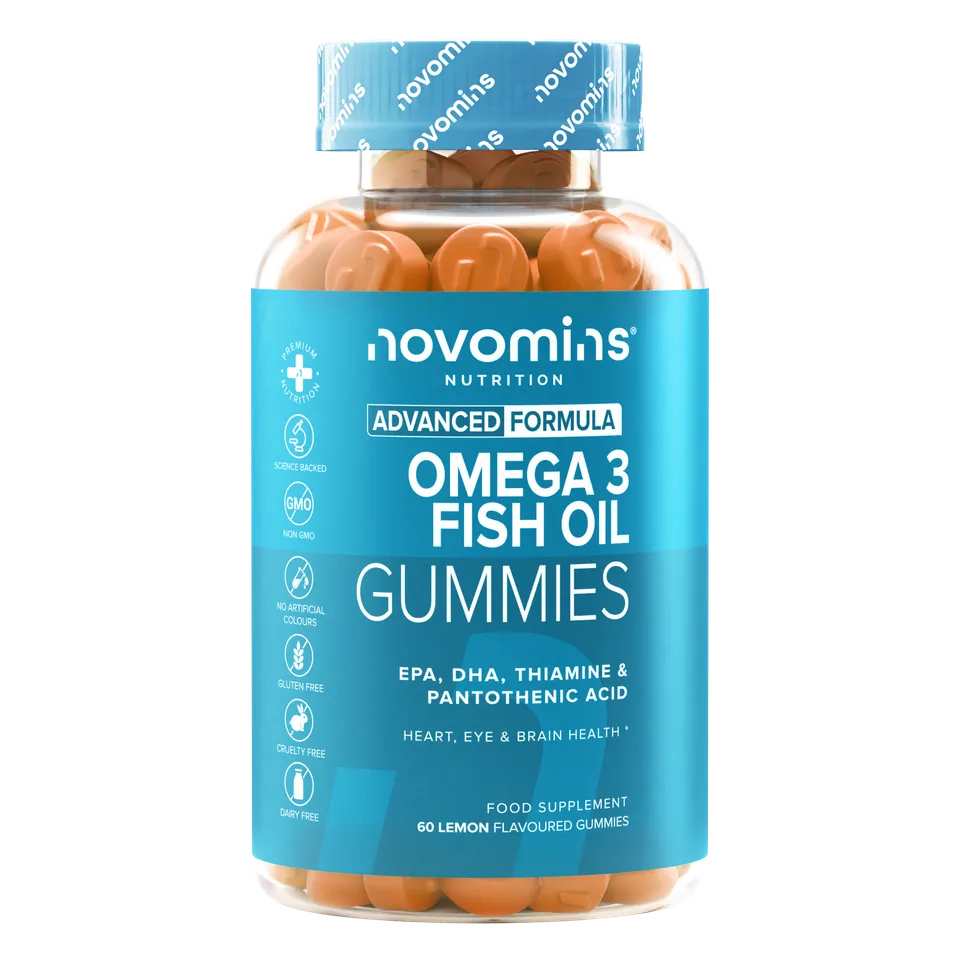 Novomins Cœur Gummies Oméga-3 Huile Poisson citron DHA
