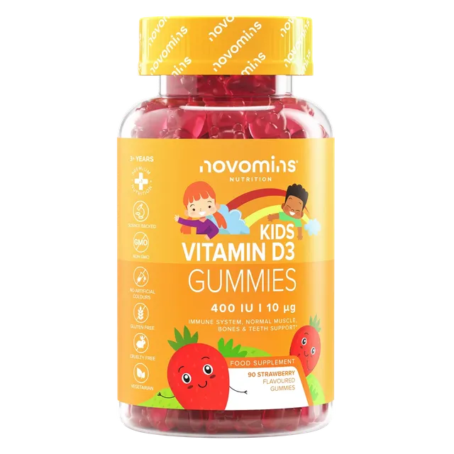 Novomins Immunité enfants Gummies Vitamine D pour Enfants 400 UI