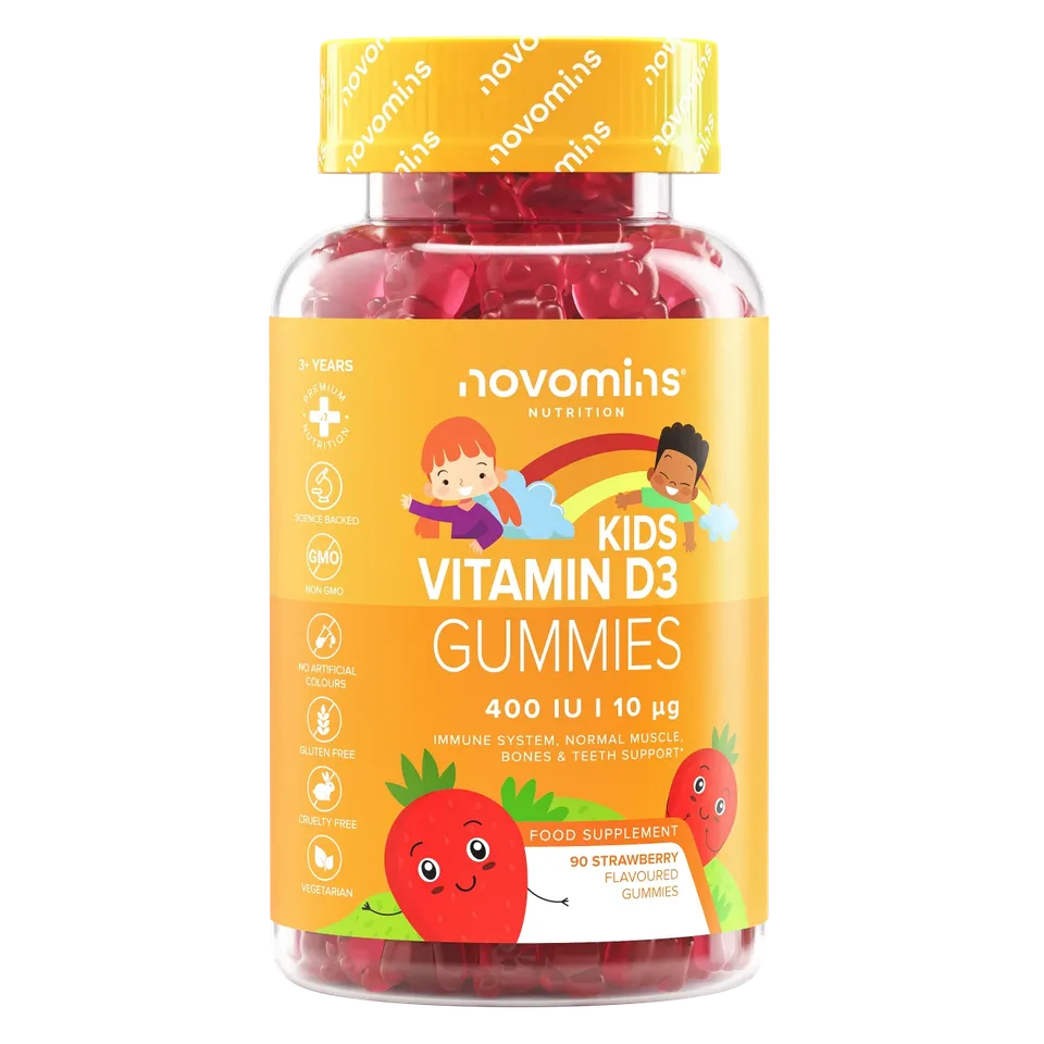 Novomins Immunité enfants Gummies Vitamine D pour Enfants 400 UI