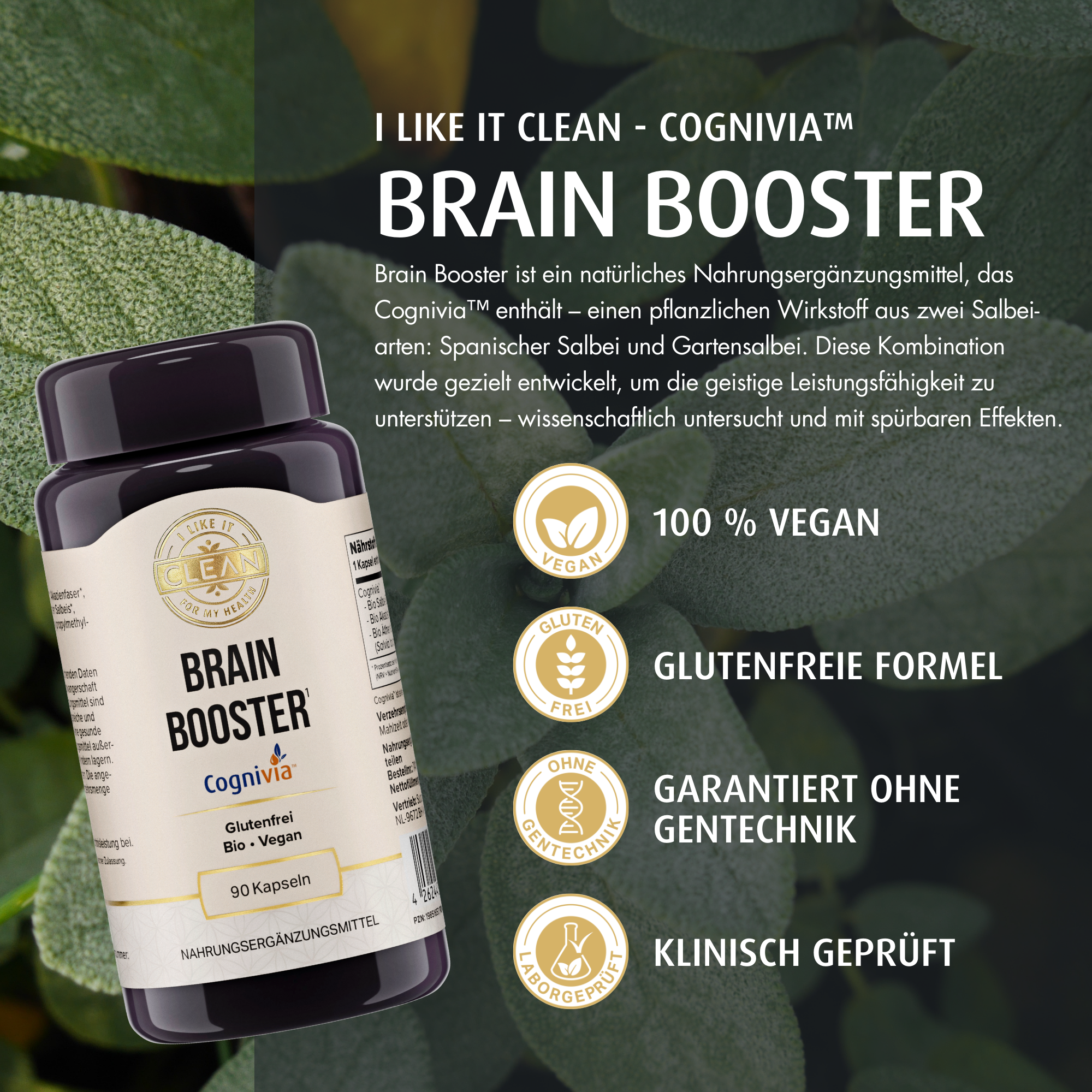 i like it clean Brain Booster gélules 90 gélules concentration sauge