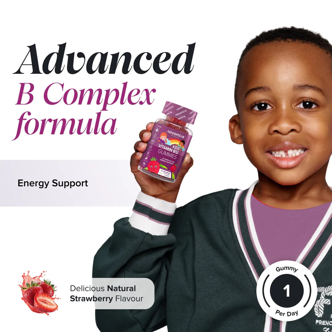 Novomins Complexe B Enfants gummies fraise 8 vitamines