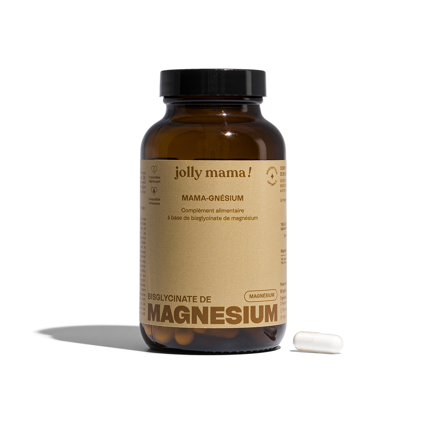 Jolly Mama Mama-gnésium complément magnésium bisglycinate 1 mois