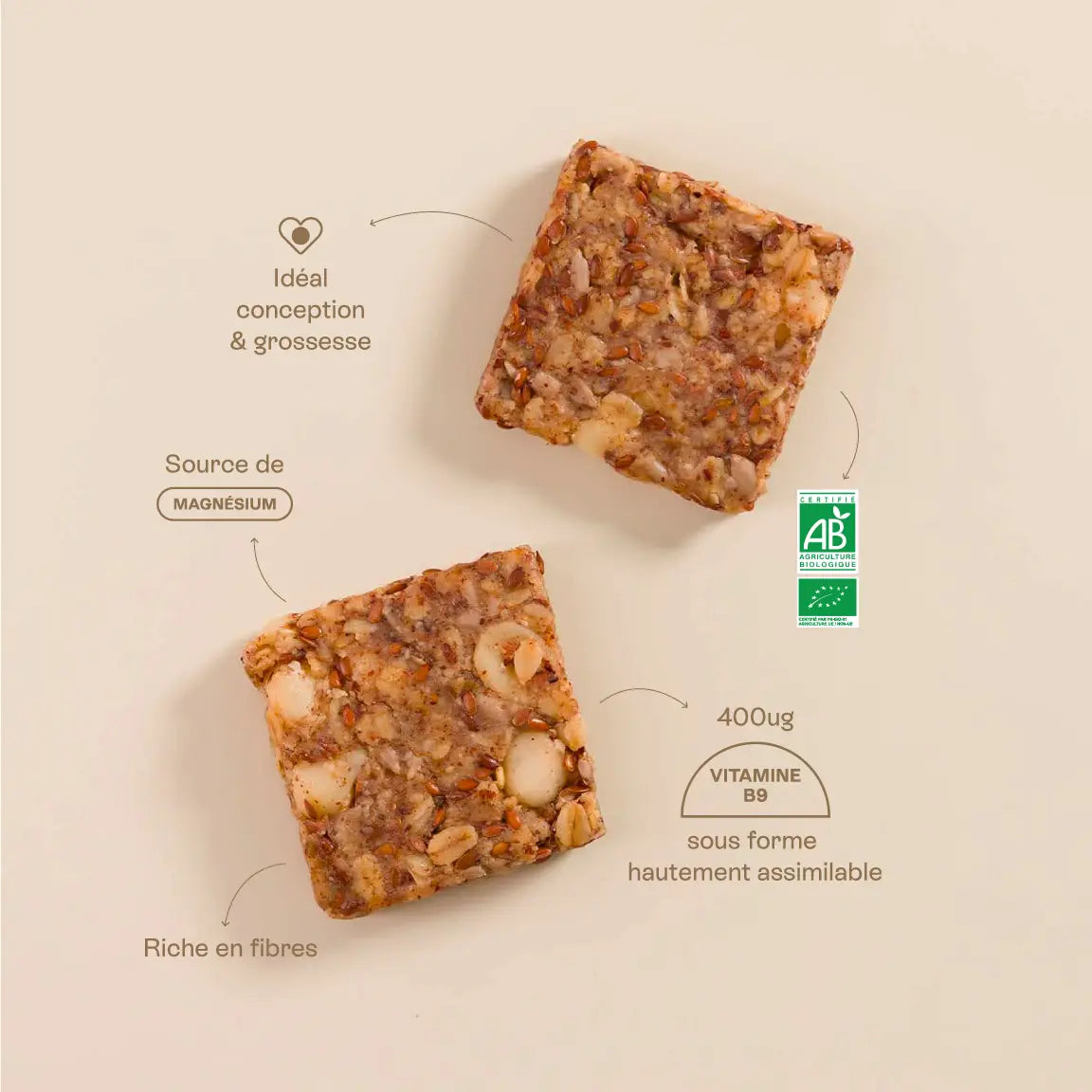 Jolly Mama Vanifique snacks vanille vitamine B9 macadamia