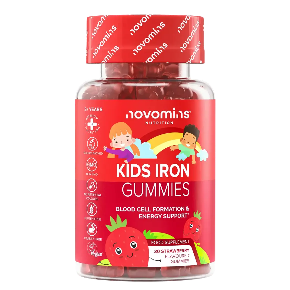 Novomins Croissance Gummies Fer Enfants fraise vitamine C