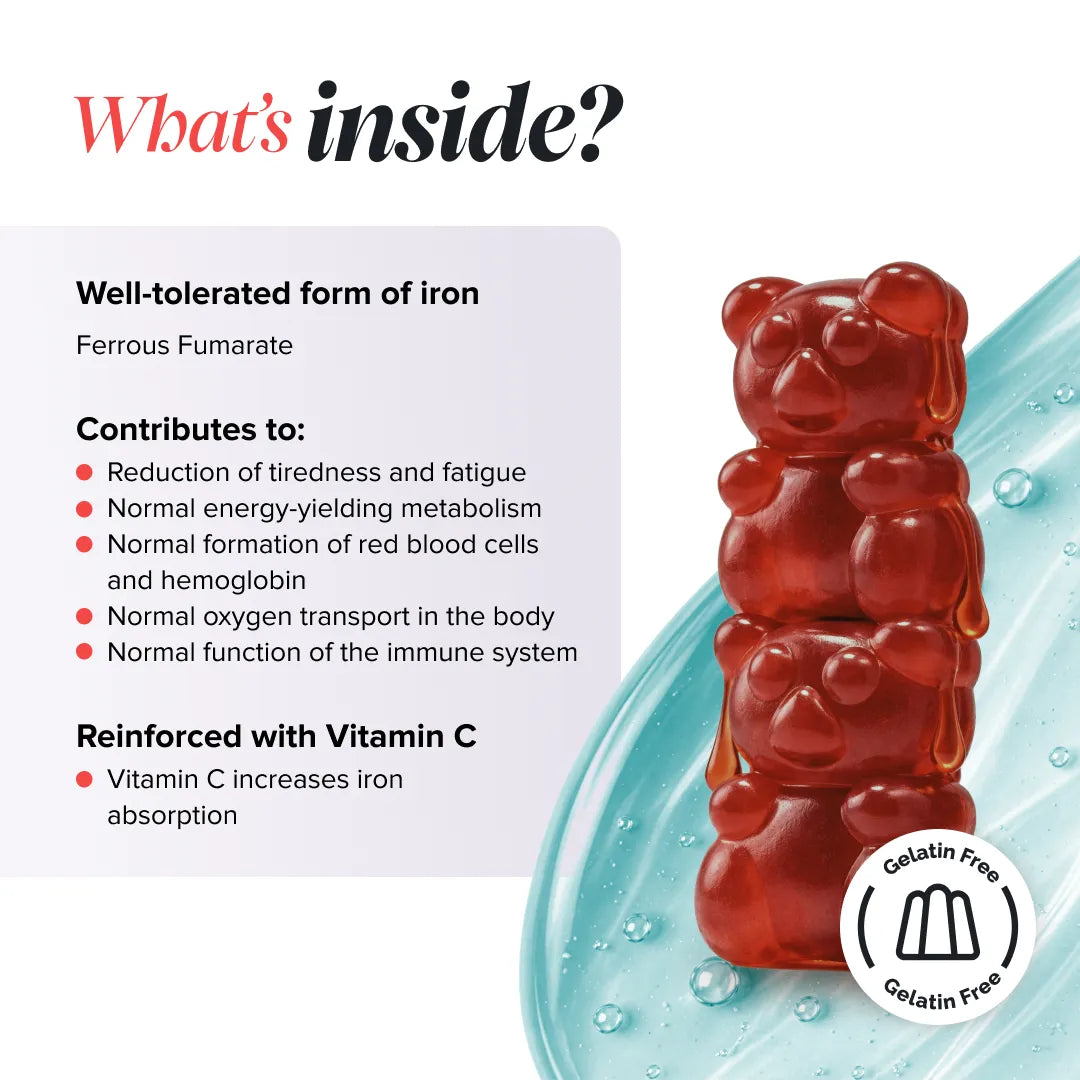 Novomins Croissance Gummies Fer Enfants fraise vitamine C