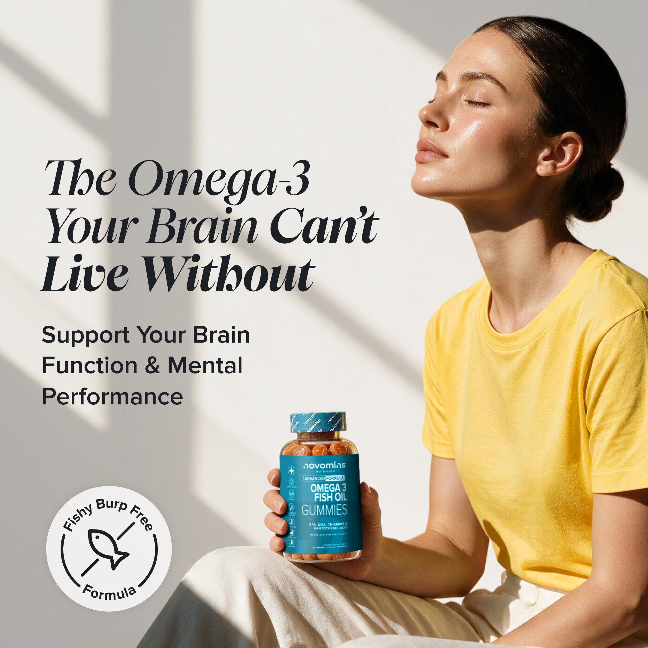 Novomins Cœur Gummies Oméga-3 Huile Poisson citron DHA