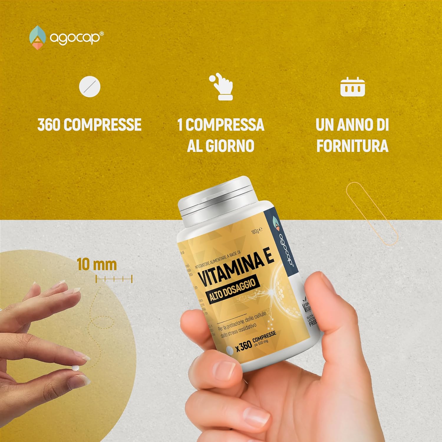 Agocap Vitamine E Pure complément 360 gélules peau antioxydant