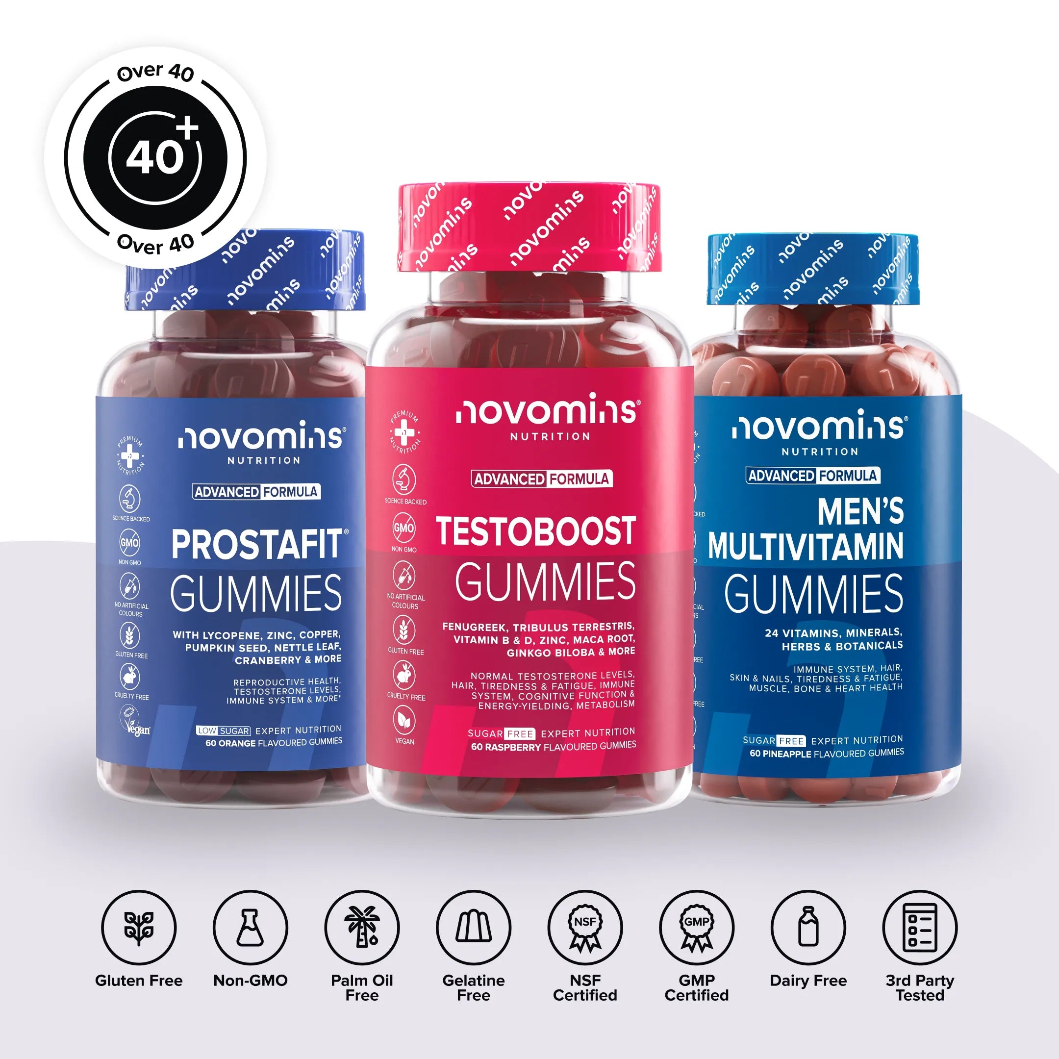 Novomins Hommes 40 ans pack 3 gummies testostérone