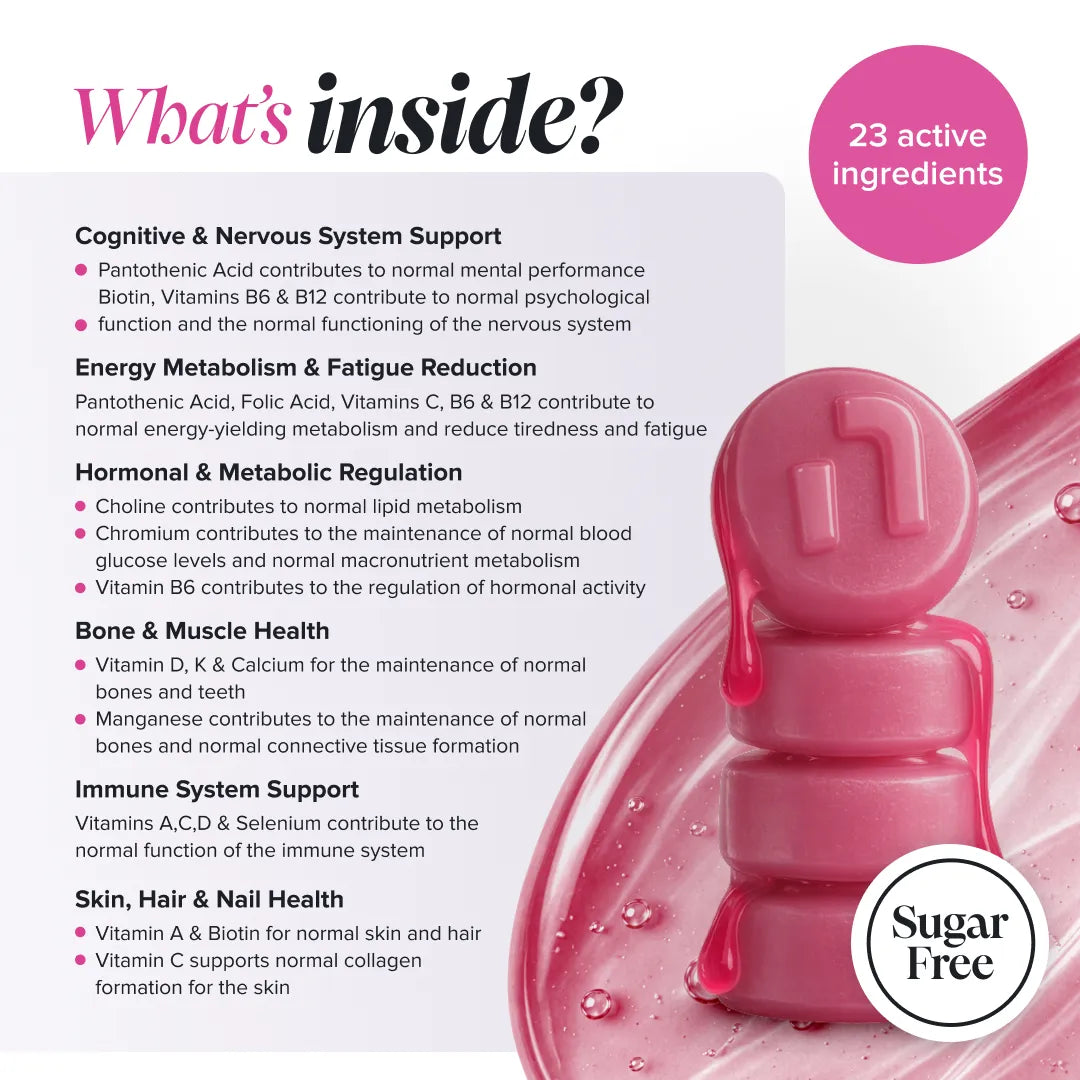 Novomins Multivitamines Gummies multivitaminés femmes collagène 23 actifs