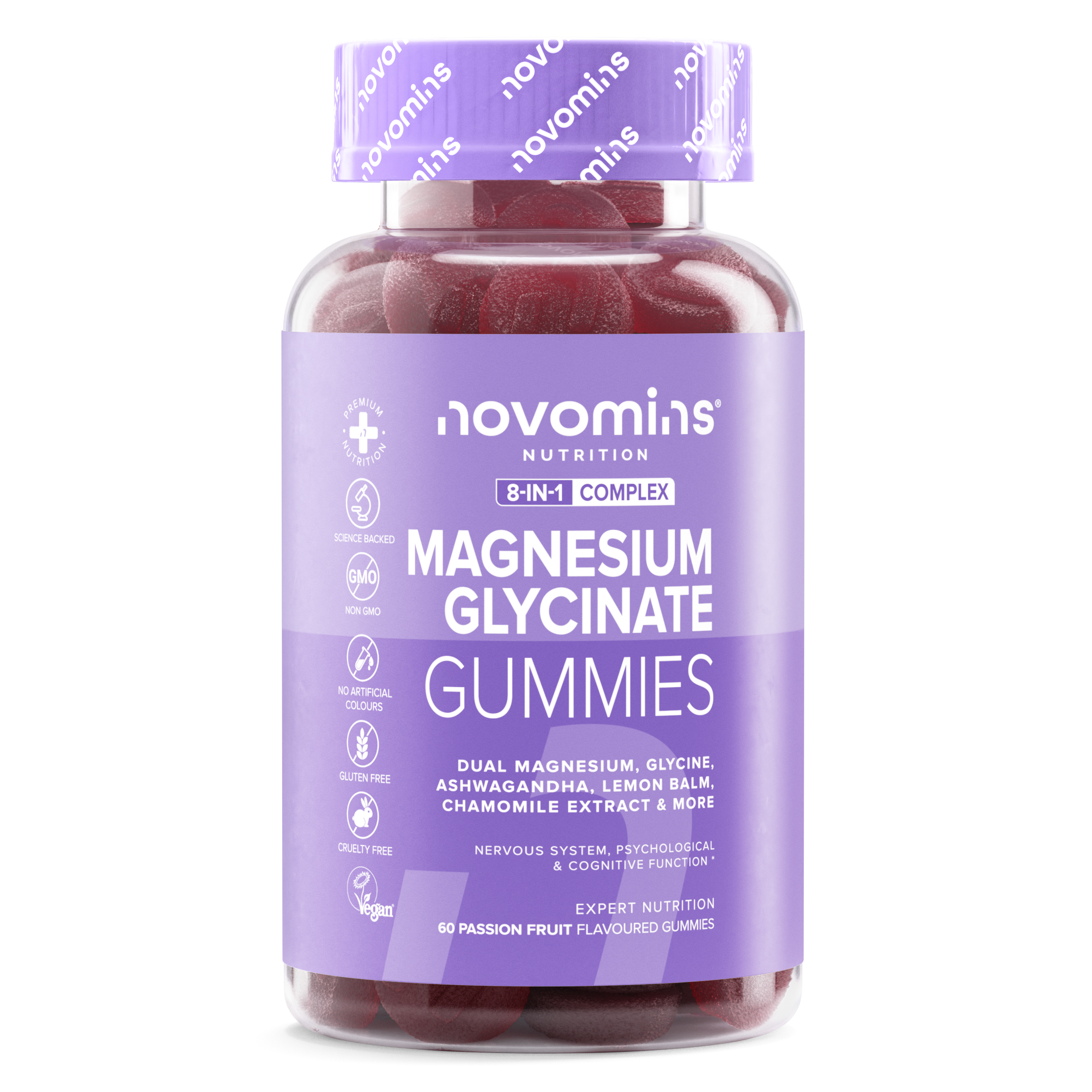 Novomins Sommeil Gummies Apaisants Magnésium Passion