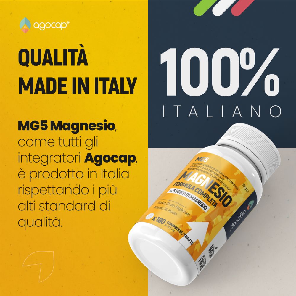 Agocap Stress e Stanchezza Magnesio 5 Fonti magnésium 5 sources