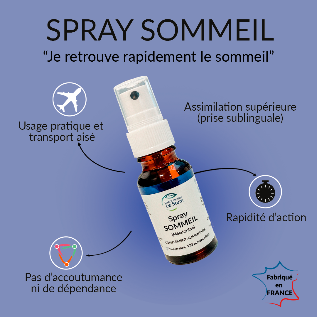 Le Stum Spray Sommeil mélatonine endormissement rapide