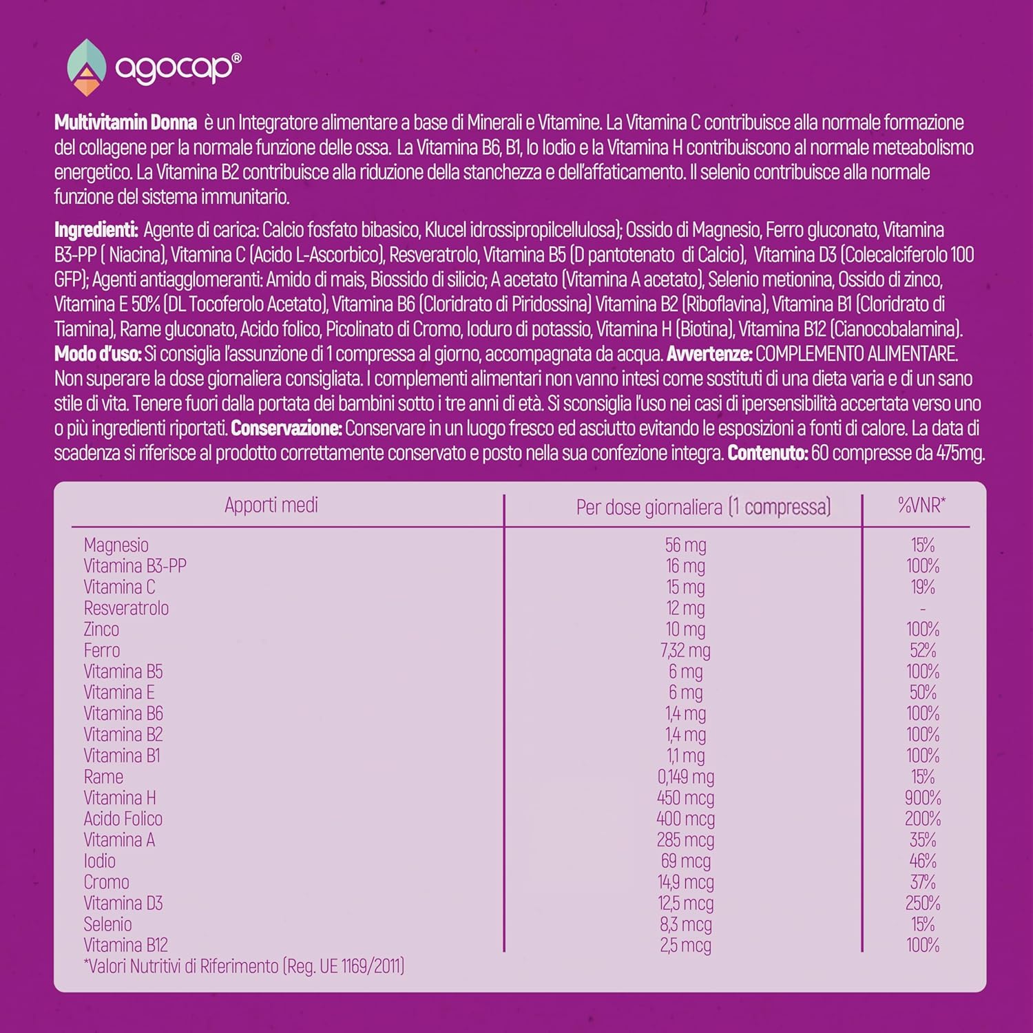 Agocap Stress e Stanchezza Multivitamin Donna multivitamine femme