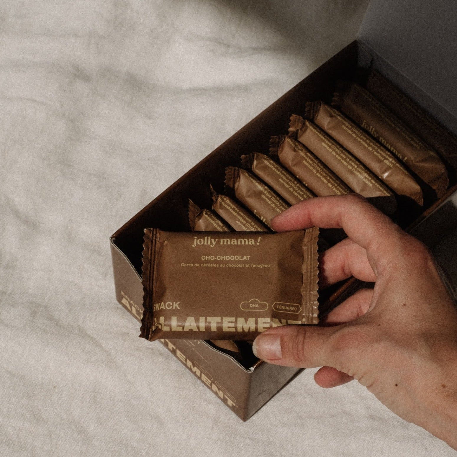 Jolly Mama Cho-chocolat snacks chocolat DHA fenugrec
