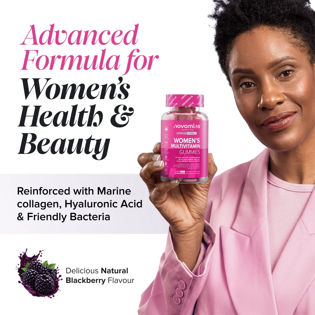 Novomins Multivitamines Gummies multivitaminés femmes collagène 23 actifs