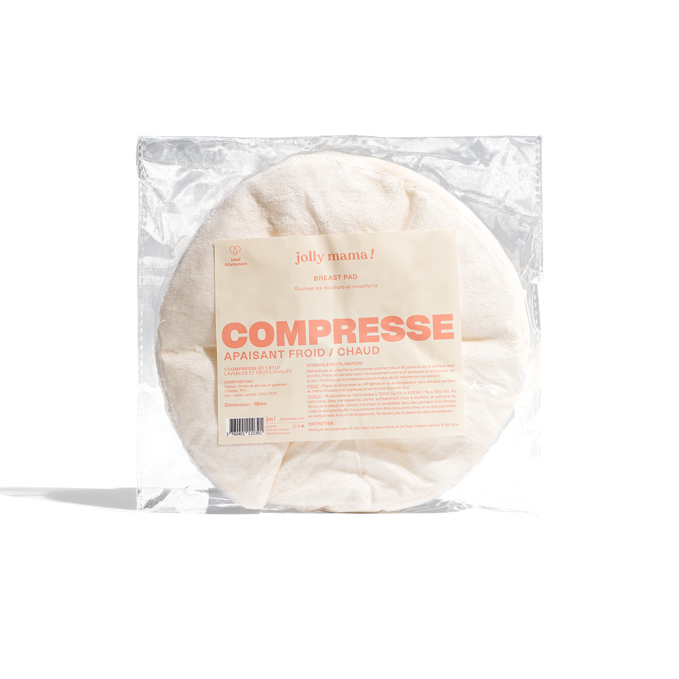 Jolly Mama Breast pad compresse allaitement ronde chaud froid