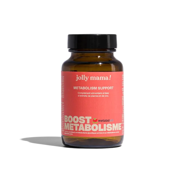 Jolly Mama Compléments Metabolism Support gélules zinc cannelle pot verre